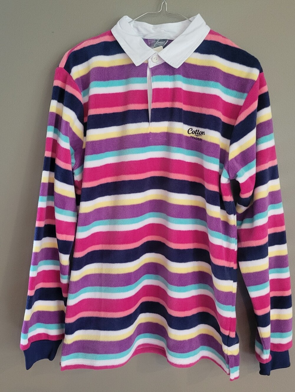 Cotton Traders Long Sleeve Fleece Rugby Medium NWT